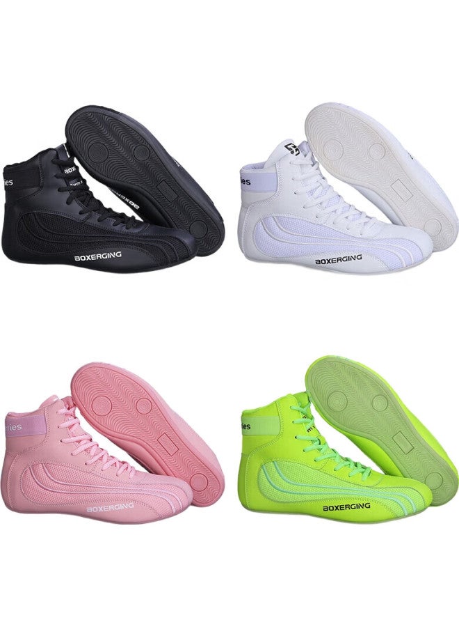 Competing pie Competitive High-Top Boxing Shoes For Men, Women, And Children, Suitable For Mma, Combat Training, Wrestling, And Martial Arts. Black, Size 43 - Image 3