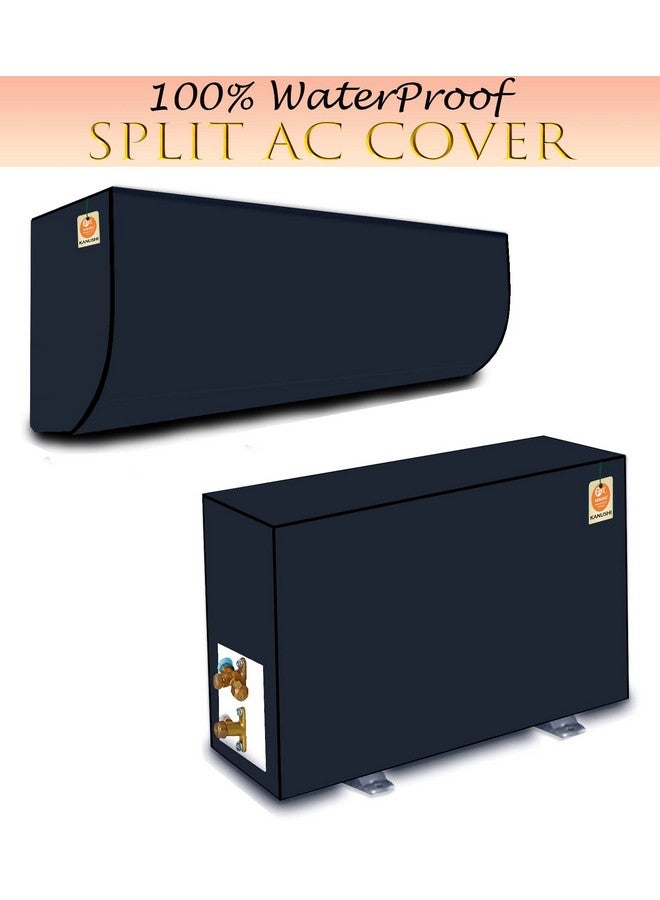 KANUSHI industries® 100% Waterproof Split AC Cover Set For Indoor And Outdoor Unit 1.5 to 2.0 Ton Capacity (AC-IN-OUT-WATERPROOF-NAVY-BLUE-01), Plastic - Image 2