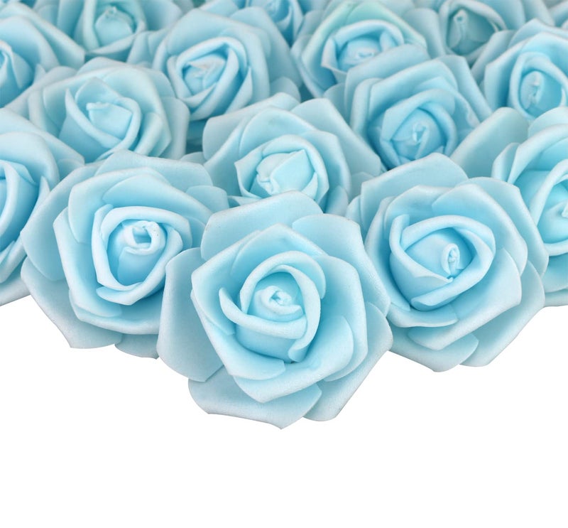 Lightingsky 3 x 16 x 3 inches 100pcs DIY Real Touch 3D Artificial Foam Rose Head Without Stem for Wedding Party Home Decoration Sky