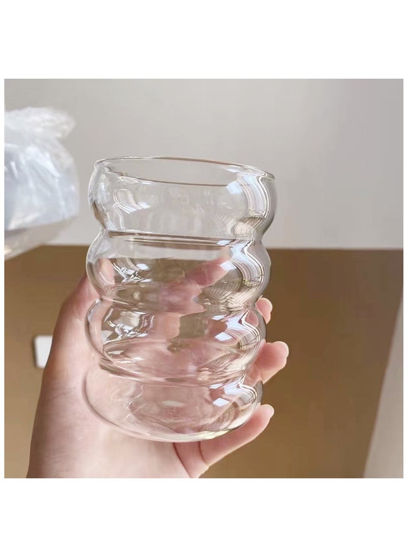 بيوينتي ‌أكواب قهوة مثلجة من بوينتي، فناجين قهوة زجاجية شفافة، أكواب صودا، كؤوس ميلك شيك، كؤوس عصير، مجموعة كؤوشرب زجاجية مع قشة زجاجية (مجموعة من 4 قطع مع فرشة تنظيف) - شفاف، 13.5 أونصة - Image 3