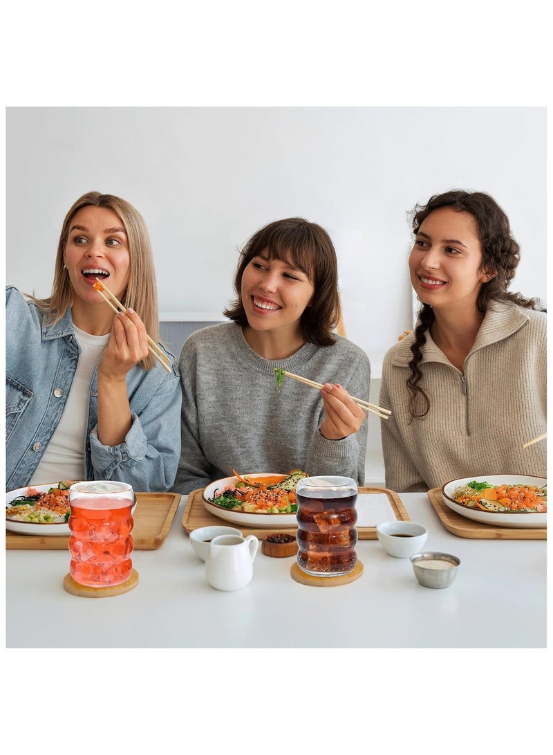 بيوينتي ‌أكواب قهوة مثلجة من بوينتي، فناجين قهوة زجاجية شفافة، أكواب صودا، كؤوس ميلك شيك، كؤوس عصير، مجموعة كؤوشرب زجاجية مع قشة زجاجية (مجموعة من 4 قطع مع فرشة تنظيف) - شفاف، 13.5 أونصة - Image 5