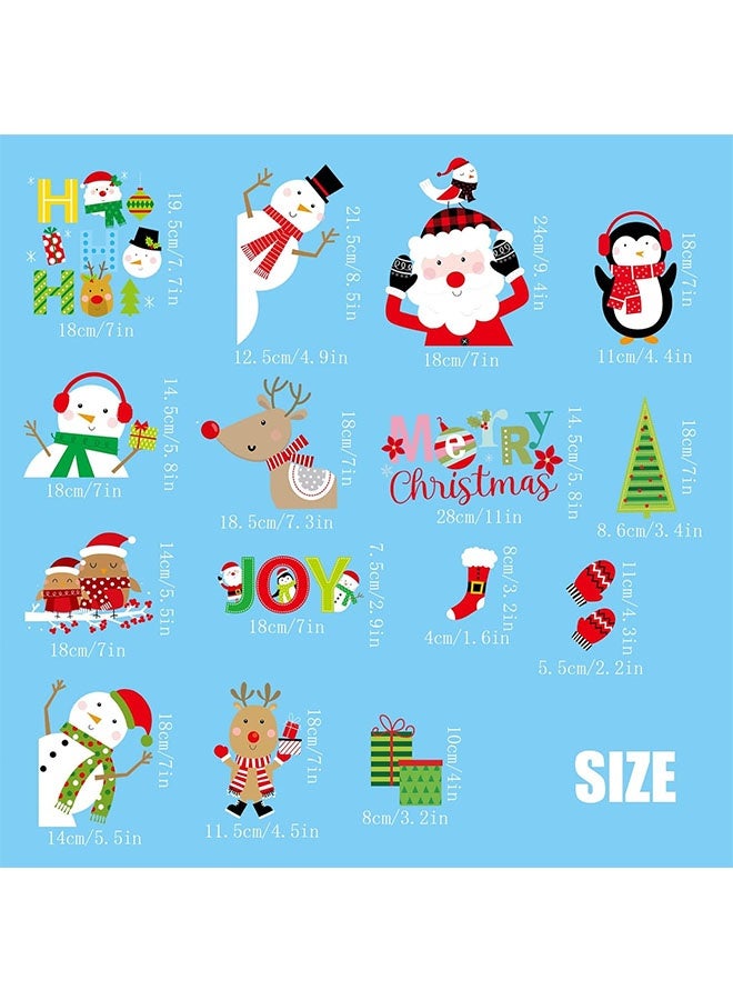 JCB CHIC DIY Christmas Windows Stickers Wreath Snowflakes Santa Claus Xmas Tree Wall Window Clings Door Mural Decals Static Sticker for Showcase Winter Party Decorations - Image 4