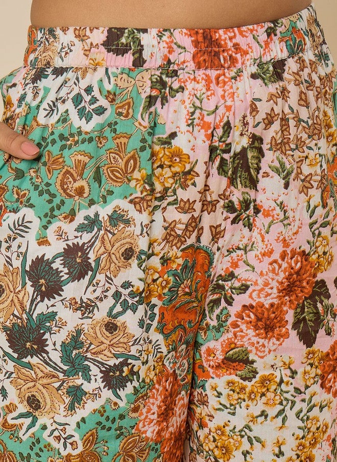 WineRed Printed Cotton Co-Ords Set For Women - Image 3