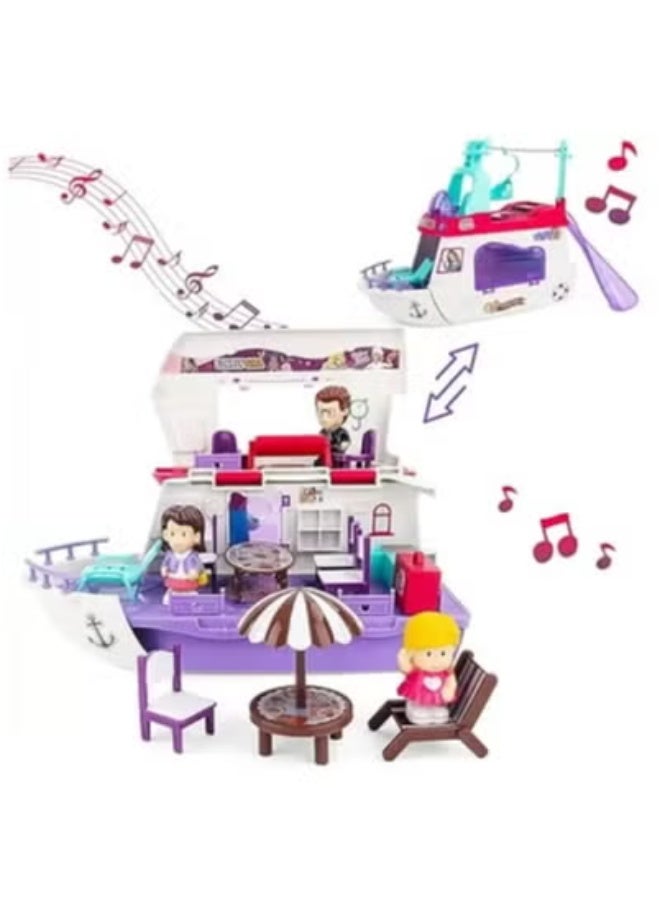 حديقة الألعاب مجموعة لعب اليخوت وطائرات الهليكوبتر العصرية للسفر - إكسسوارات سفر فاخرة للأطفال | سلسلة لعب الأدوار في سفري الأول - 48x13.5x27 سم - Image 5