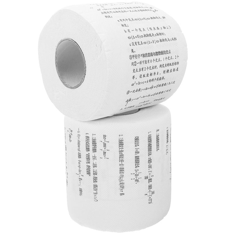 لفائف ورق التواليت مطبوع عليها صيغ رياضية 2 حزمة مناديل حمام تعليمية مضحكة - Image 2