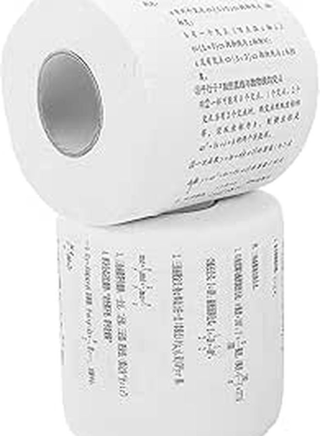 لفائف ورق التواليت مطبوع عليها صيغ رياضية 2 حزمة مناديل حمام تعليمية مضحكة - Image 1