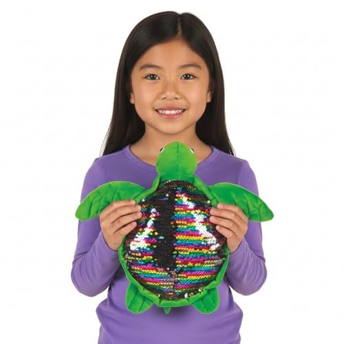 LMC Products 11 Turtle Stuffed Animal with Reversible Flipping Sequins Cute Plush Sea Turtle - Image 5