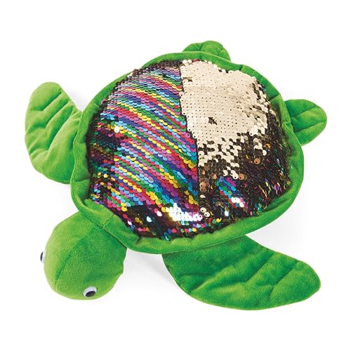 LMC Products 11 Turtle Stuffed Animal with Reversible Flipping Sequins Cute Plush Sea Turtle - Image 1