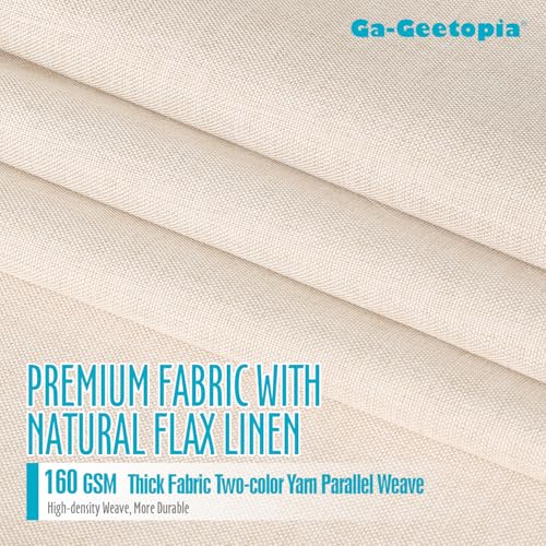 Ga-Geetopia Linen Textured Shower Curtain Set with Hooks, Boho Farmhouse Bath Shower Curtains for Beige Bathroom Neutral Cloth, Hotel Luxury, Weighted Hem, 72W x 72L, Cream - Image 5