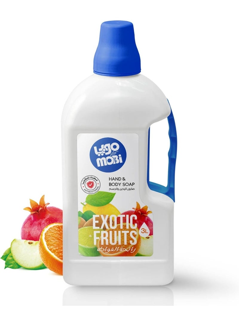 Moby Liquid Hand Soap, Fruity Scent, 3 Liters