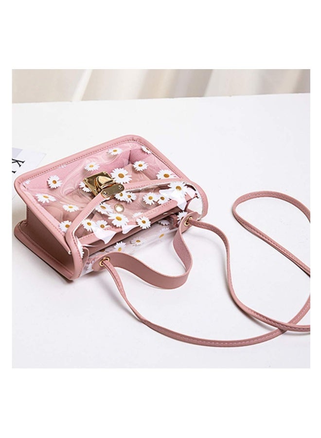 Flower Daisy Women Crossbody, Clear Crossbody Bag with Hardware Chain, Fashion Lovely Handbag, Suitable for Girl Women Gift (Pink) - Image 4