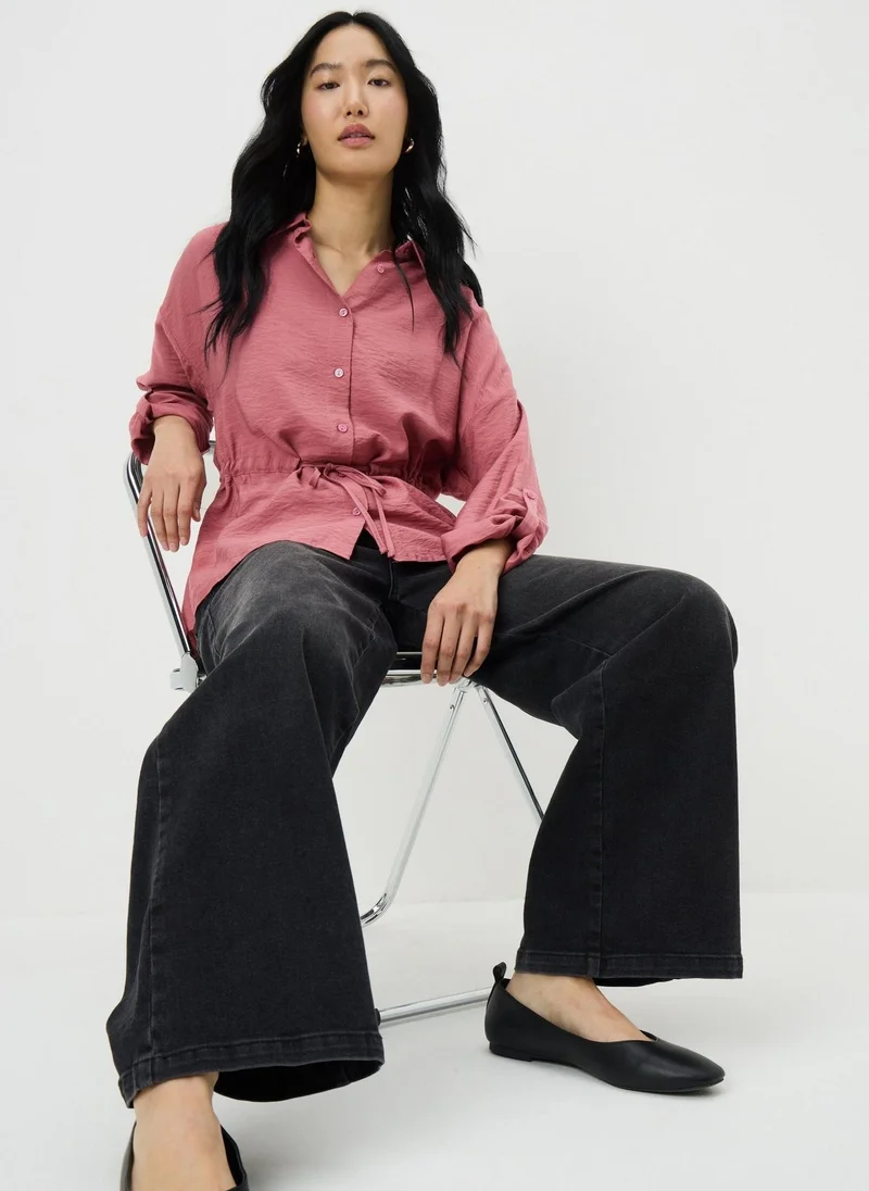 Matalan Pink Channel Waist Long Sleeve Shirt