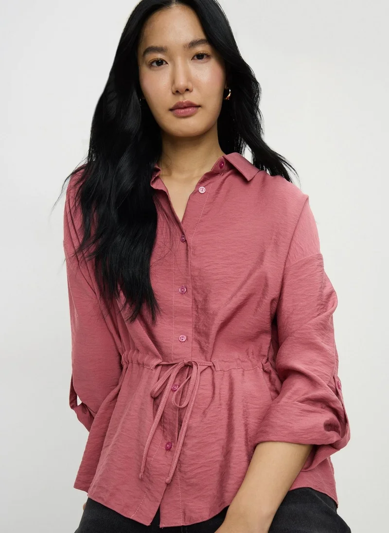 Matalan Pink Channel Waist Long Sleeve Shirt