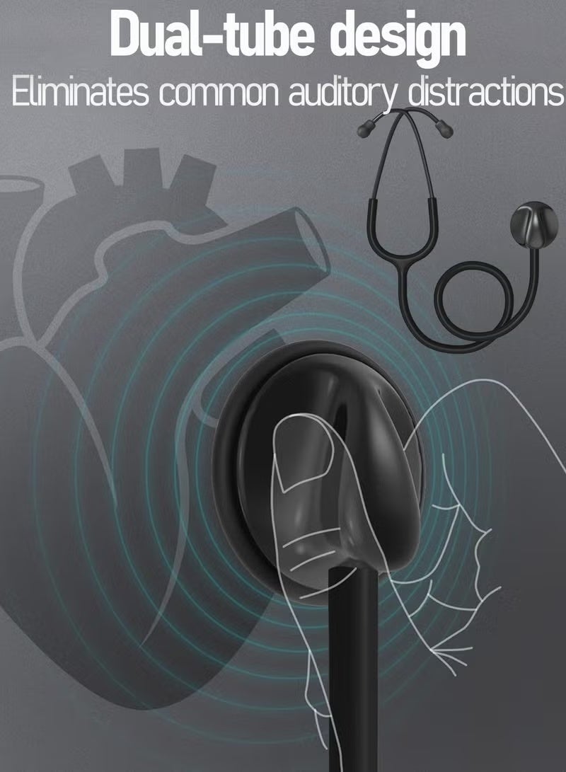 KIIUMI Basic Medical Stethoscope,Cardiology Stethoscope,Single Head Stethoscope,Professional Heart Lung Medical Equipment Device,Black Tube,HM-03 - Image 5