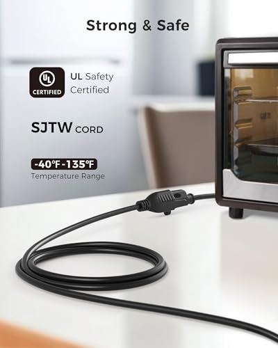 Cable Matters [UL Listed] Cable Matters 2-Pack 16 AWG Heavy Duty 13A Power Extension Cord - 10ft, 3 Prong Power Cord Extension, NEMA 5-15P to NEMA 5-15R, Black - Image 3