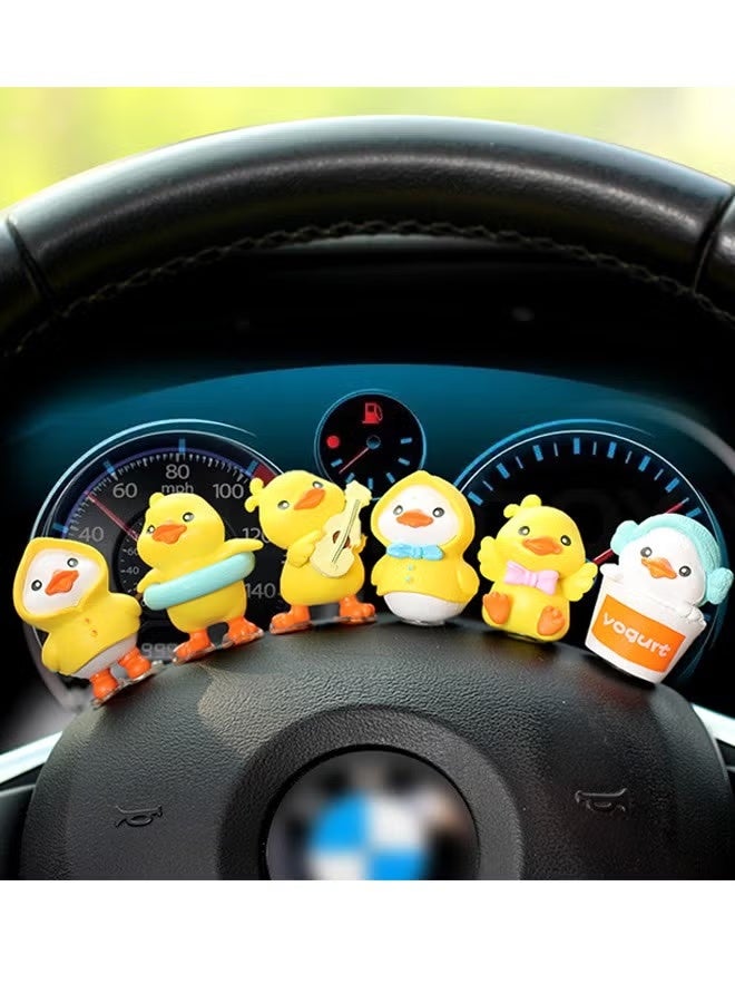 6pcs Cute Duck Car Interior Decorations - Image 1