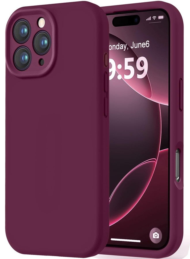 LOVE 3000 جراب LOVE 3000 مصمم خصيصًا لهاتف iPhone 16 Pro Max، مصنوع من السيليكون الفاخر مع بطانة ناعمة من الألياف الدقيقة المقاومة للخدش، جراب واقٍ مقاوم للصدمات مناسب للرجال والنساء والفتيات، مقاس 6.9 بوصة، لون أحمر خمري - Image 1