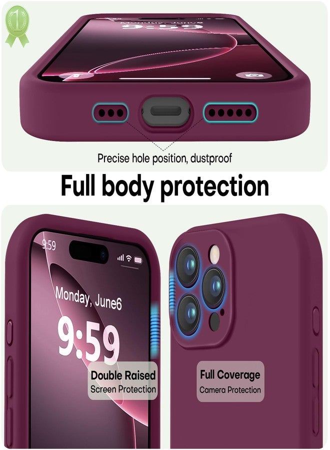 LOVE 3000 جراب LOVE 3000 مصمم خصيصًا لهاتف iPhone 16 Pro Max، مصنوع من السيليكون الفاخر مع بطانة ناعمة من الألياف الدقيقة المقاومة للخدش، جراب واقٍ مقاوم للصدمات مناسب للرجال والنساء والفتيات، مقاس 6.9 بوصة، لون أحمر خمري - Image 3