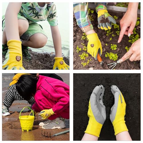 Serplex® Kids Rubber Coated Gardening Gloves for Boys & Girls, Kids Hand Gloves for Gardening Rubber Coated Gloves with Soft Breathable Lining, for Digging, Outdoor Activities, Fits Ages 3-5 Years - Image 4