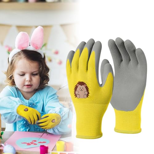 Serplex® Kids Rubber Coated Gardening Gloves for Boys & Girls, Kids Hand Gloves for Gardening Rubber Coated Gloves with Soft Breathable Lining, for Digging, Outdoor Activities, Fits Ages 3-5 Years - Image 1
