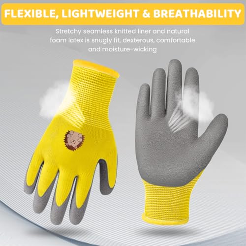 Serplex® Kids Rubber Coated Gardening Gloves for Boys & Girls, Kids Hand Gloves for Gardening Rubber Coated Gloves with Soft Breathable Lining, for Digging, Outdoor Activities, Fits Ages 3-5 Years - Image 3