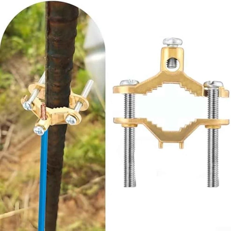 مجموعة مشبك أرضي من سبيكة النحاس لأنابيب المياه من 1/2 إلى 1 بوصة وربط القناة الفولاذية - Image 3