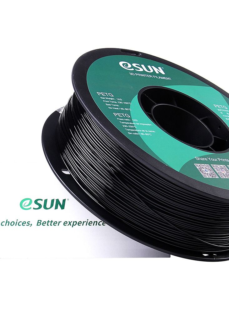 Esun 3D Printer Filament PETG 1.75 mm Dimensional Accuracy +/- 0.05 mm 1 Kg (2.2 lbs) Spool 3D Printing Material for 3D Printers – Solid Black - Image 3