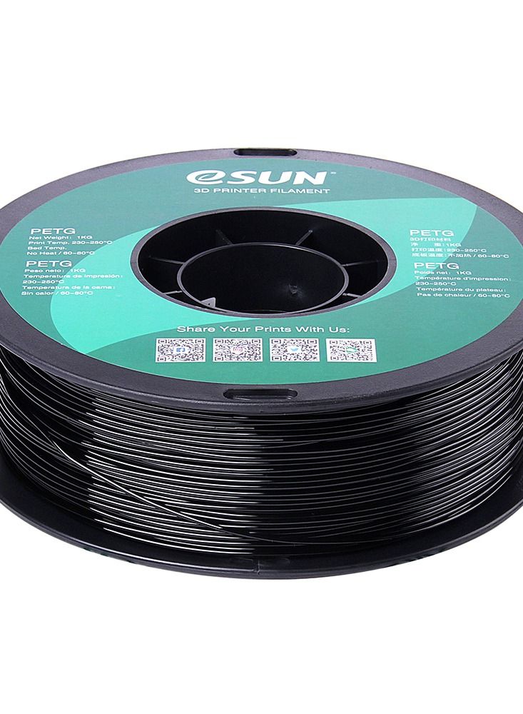 Esun 3D Printer Filament PETG 1.75 mm Dimensional Accuracy +/- 0.05 mm 1 Kg (2.2 lbs) Spool 3D Printing Material for 3D Printers – Solid Black - Image 4
