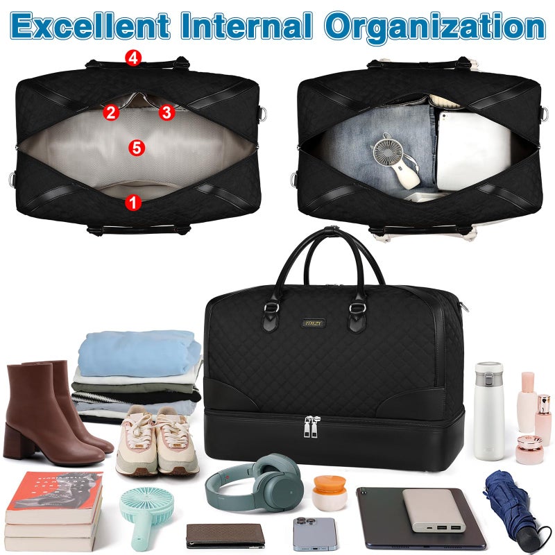ITIEZY Weekender Overnight Bag for Women - Large Travel Duffel Bag Carry On Tote Bags with Crossbody Bag Toiletry Bag - Image 2