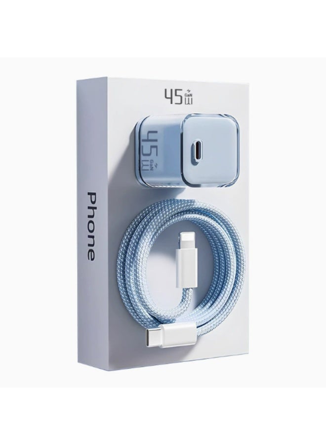 45W GaN PD Fast Charger Kit with 2M Type-C to Type-C Charging Cable, Universal Wall Charger Kit for Mobile Phones and Laptops - Image 2