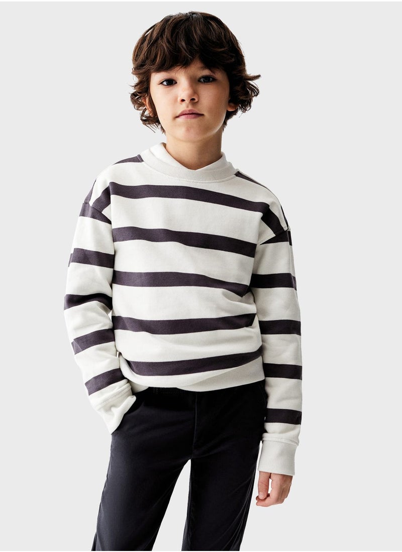 MANGO - Kids Stripe Sweatshirt - Image 1