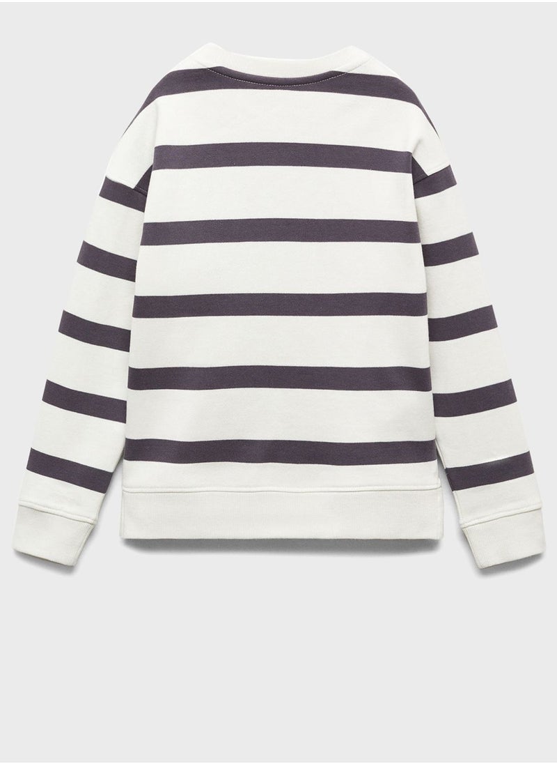 MANGO - Kids Stripe Sweatshirt - Image 1
