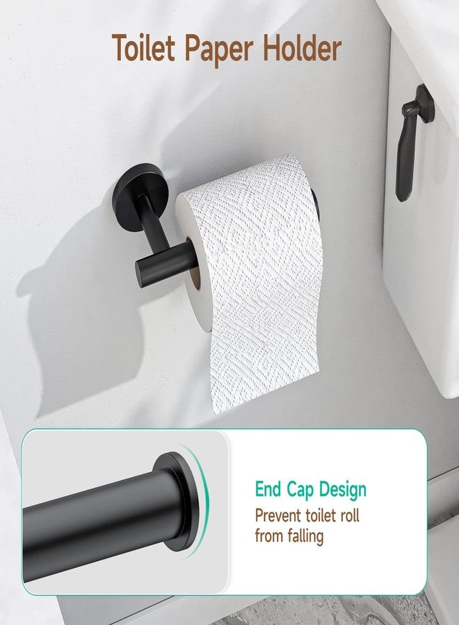 USHOWER Matte Black Toilet Paper Holder, Wall-Mounted Toilet Roll Holder for Bathroom, Durable SUS304 Stainless Steel, Modern Style - Image 3