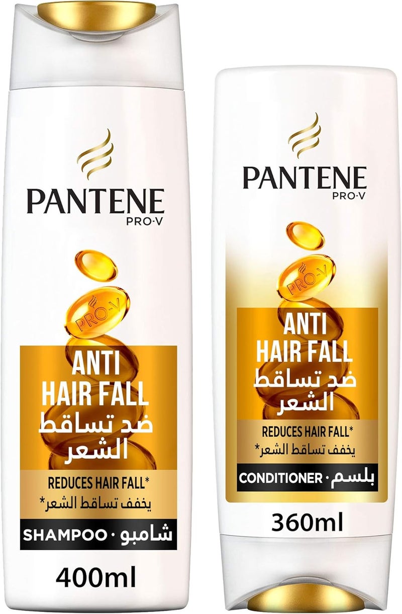 Pantene شامبو بانتين برو-في المضاد لتساقط الشعر 400 مل + بلسم 360 مل - Image 1