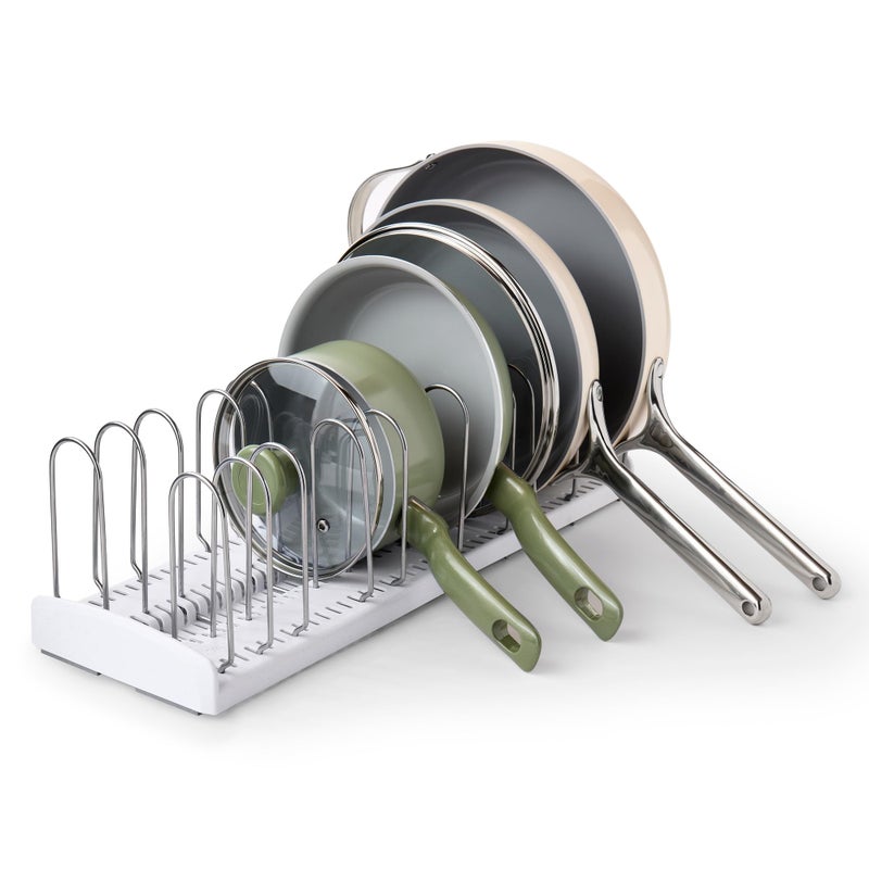 YouCopia StoreMore Expandable Pan and Lid Rack with Steel Wires, 12.5"-22" Wide Adjustable Pan Organizer for Kitchen Cabinet Storage, Premium Edition - Image 1