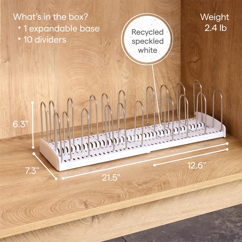 YouCopia StoreMore Expandable Pan and Lid Rack with Steel Wires, 12.5"-22" Wide Adjustable Pan Organizer for Kitchen Cabinet Storage, Premium Edition - Image 3