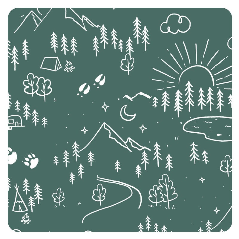 BapronBaby Pine Forest Splash Mat - Waterproof Catch-All for Under High Chairs, Floors, Tables, Playtime or Arts & Crafts - Machine Washable - 45" x 45â€ - Image 4