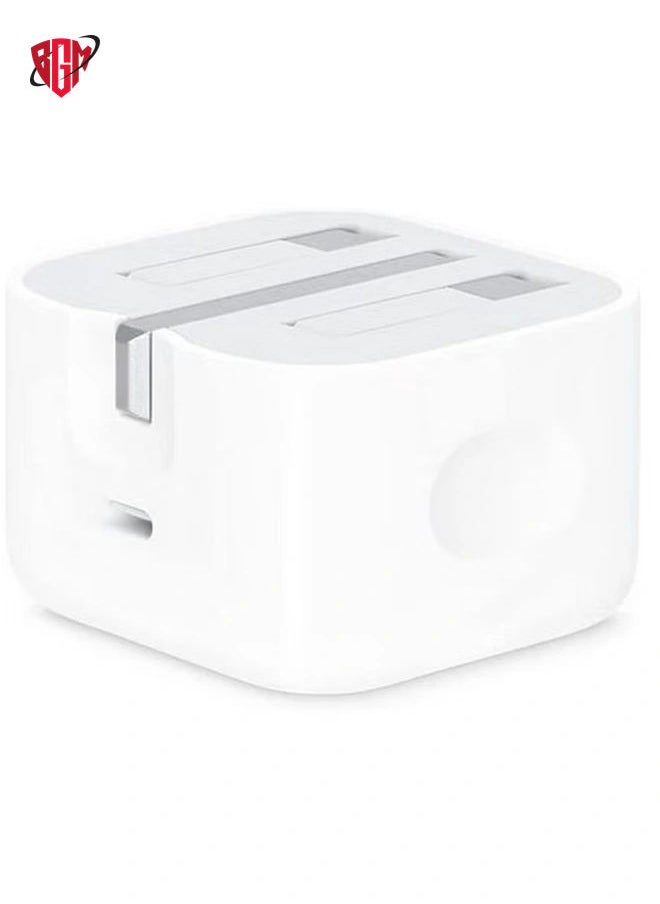 BGM - 20W USB-C Power Adapter 6cm for iPhone 14 Series White - Image 1