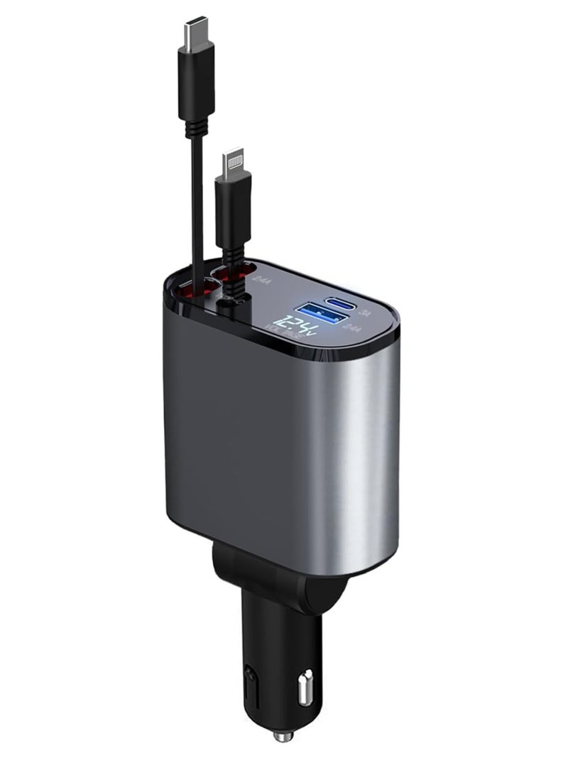 Super fast Car Charger 120wt With Telescopic Cable - Image 1