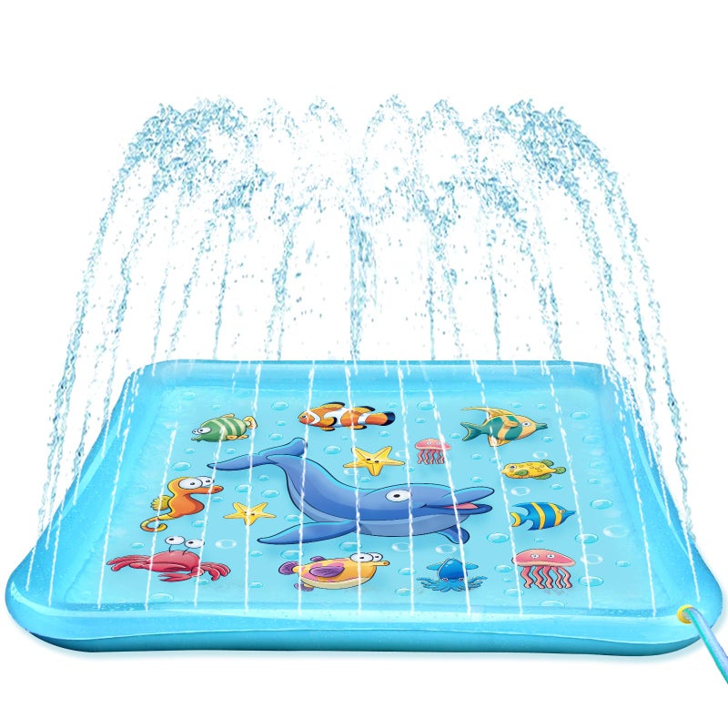 Growsland Splash Pad for Toddlers, Outdoor Sprinkler for Kids, 67" Summer Water Toys Inflatable Wading Baby Pool Fun Gifts for 3 4 5 6 7 8 9 Years Old Boy Girl Backyard Garden Lawn Outdoor Games - Image 1