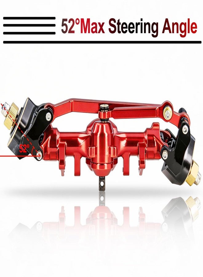 OGUNKE OGRC +4mm Axles with Double Joint Shafts and Brass Steering Knuckles for Axial SCX24 1/24 RC Crawler Upgrade Parts (Red) - Image 5