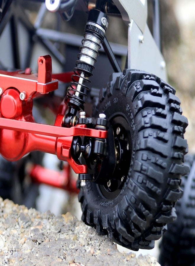 OGUNKE OGRC +4mm Axles with Double Joint Shafts and Brass Steering Knuckles for Axial SCX24 1/24 RC Crawler Upgrade Parts (Red) - Image 3
