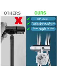 Excefore Shower Head Holder, 18-25 MM Shower Holder Bracket, Adjustable Universal Shower Holder Clip, For Bathroom Shower Slider Pole, Chrome Plated  - Image 4
