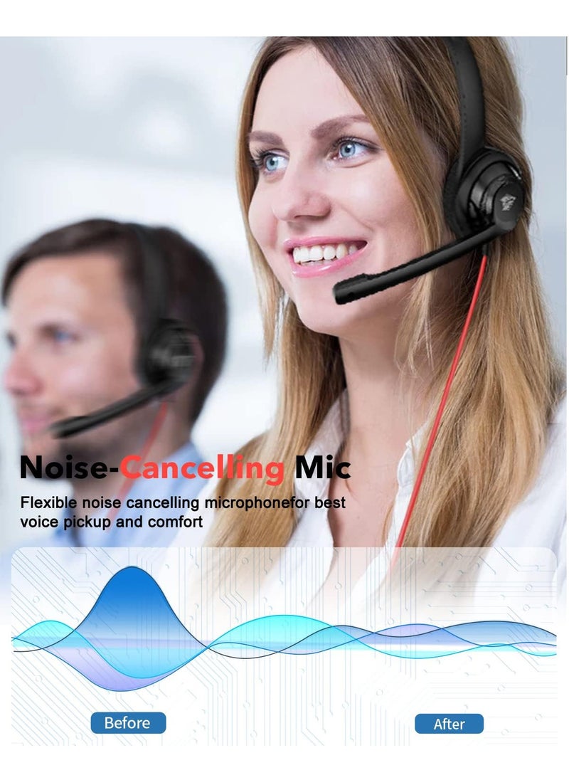 NUBWO - HW02 USB Headset with Microphone Noise Cancelling &Audio Controls, Super Light (Mono) - Image 1