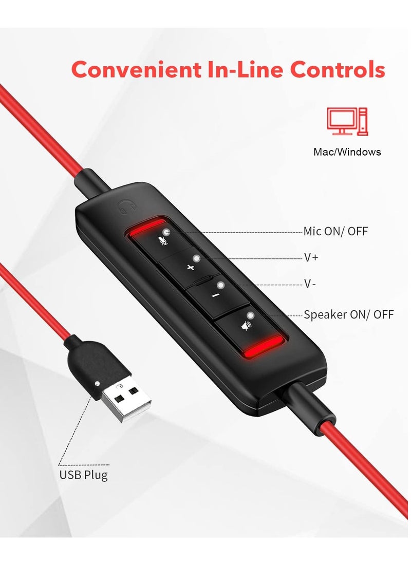 NUBWO - HW02 USB Headset with Microphone Noise Cancelling &Audio Controls, Super Light (Mono) - Image 1