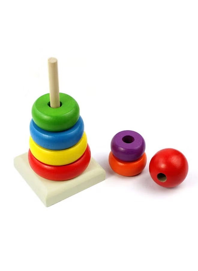 Classic Non-Toxic Colours Jenga  Tower Ring Stacker Toy, For Kids ‎20.5x9x9cm