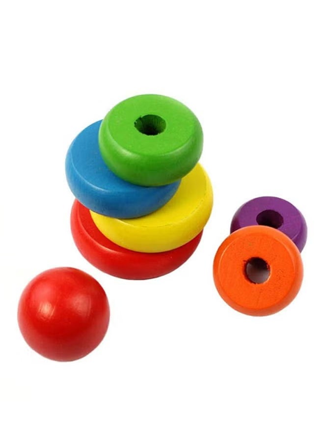 Classic Non-Toxic Colours Jenga  Tower Ring Stacker Toy, For Kids ‎20.5x9x9cm