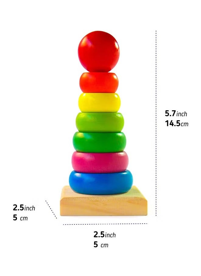Classic Non-Toxic Colours Jenga  Tower Ring Stacker Toy, For Kids ‎20.5x9x9cm