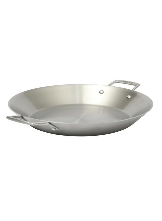 Babish 13 Inch Tri-Ply Stainless Steel Paella Pan, Large Skillet, Griddle, Frying Pan - Induction Safe - Image 1