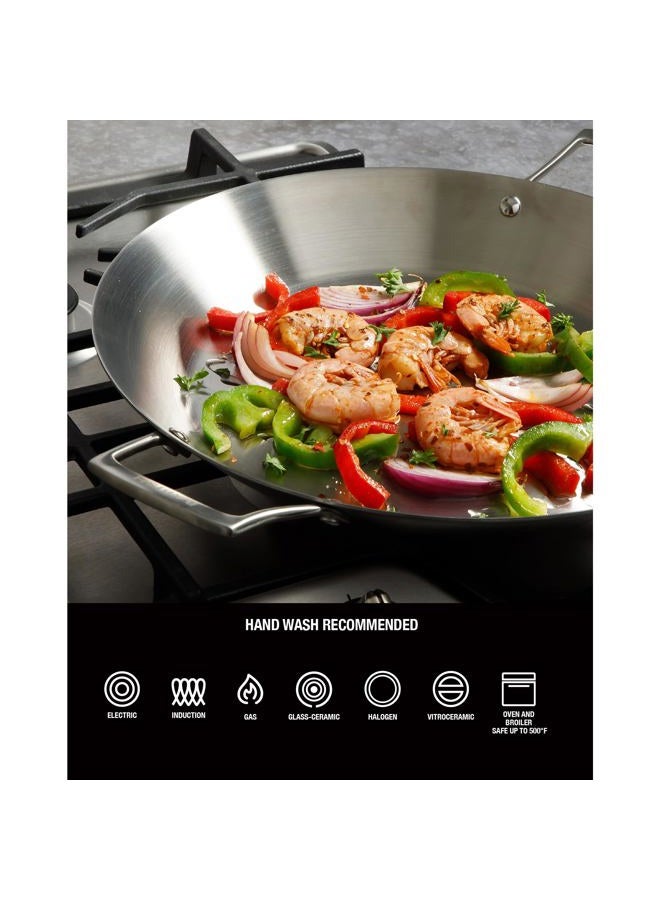 Babish 13 Inch Tri-Ply Stainless Steel Paella Pan, Large Skillet, Griddle, Frying Pan - Induction Safe - Image 4